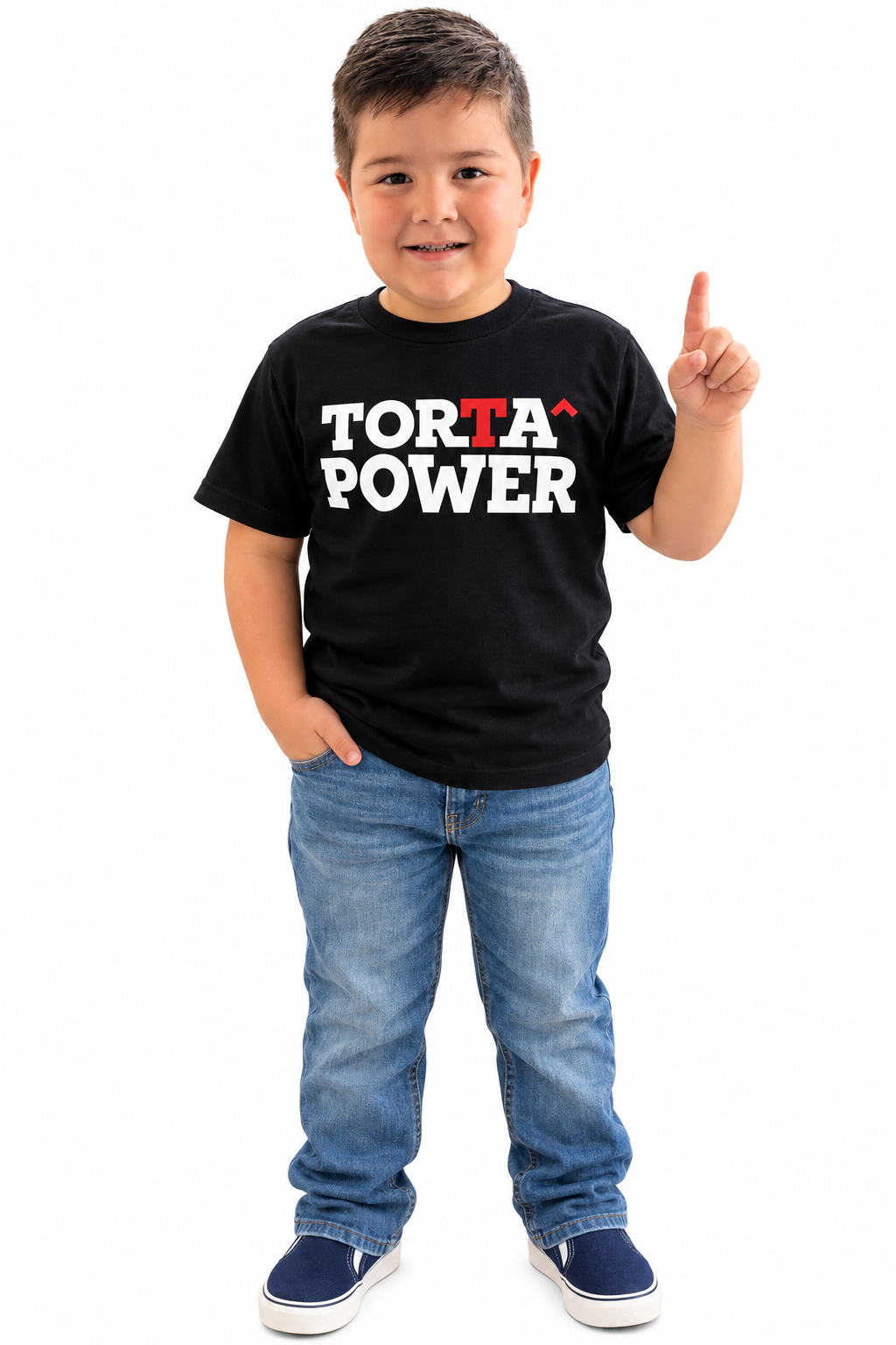 Toddler Torta Power T-Shirt (Black) — Football Fan Gift for Kids