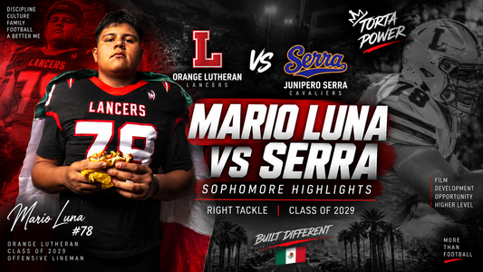 Mario Luna Torta Power #78 Orange Lutheran Class of 2029 offensive lineman right tackle highlights vs Junipero Serra football