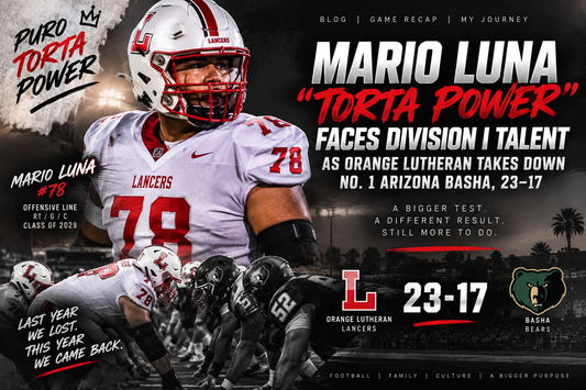 Mario Luna Torta Power #78 Orange Lutheran sophomore offensive lineman Class of 2029 vs Basha in 23-17 football victory