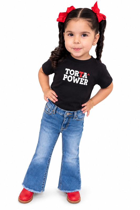 Toddler Torta Power T-Shirt (Black) — Football Fan Gift for Kids