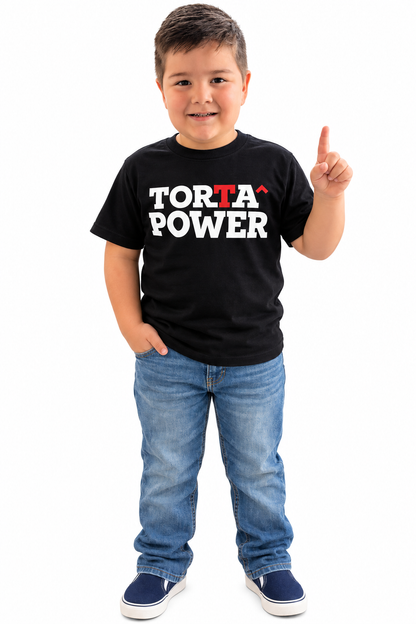 Toddler Torta Power T-Shirt (Black) — Football Fan Gift for Kids